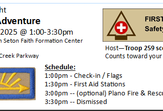 Arrow of Light (AOL) First Aid Adventure 2025